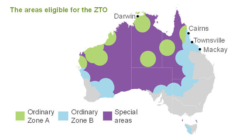 The areas eligible for the ZTO