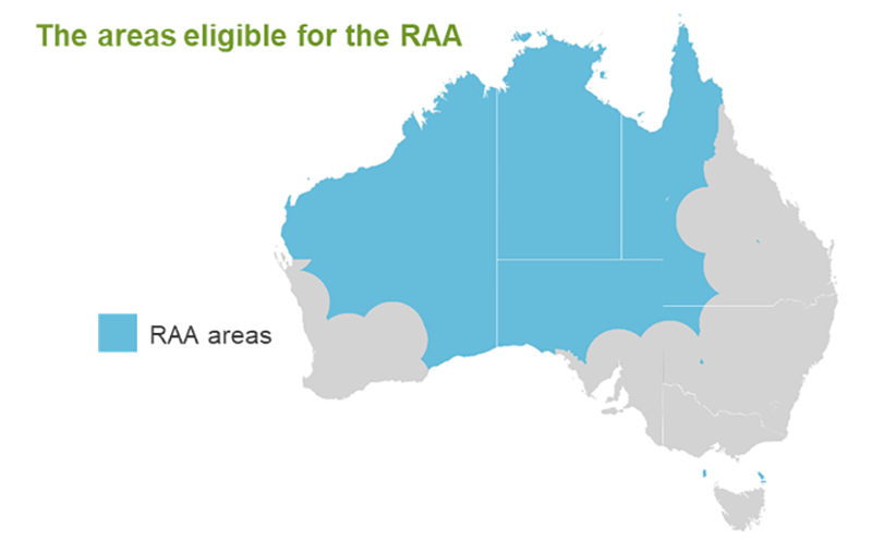 The areas eligible for the RAA